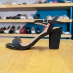 MODA SANDALIA TACÓN NEGRO CON BRILLOS, foto 2