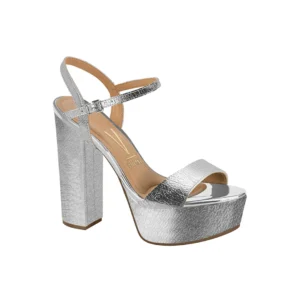 Vizzano Sandalia Tacón Alto Con Plataforma - Plata