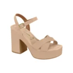 TACÓN CUADRADO CON PLATAFORMA BEIGE, foto 1