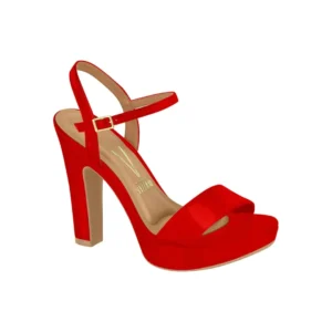 VIZZANO SANDALIA TACON CON PLATAFORMA ROJO CHAROL